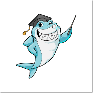 Shark as Teacher with Pointer Posters and Art